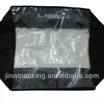 clear PVC and 80g black non woven bedding  bag for duvet