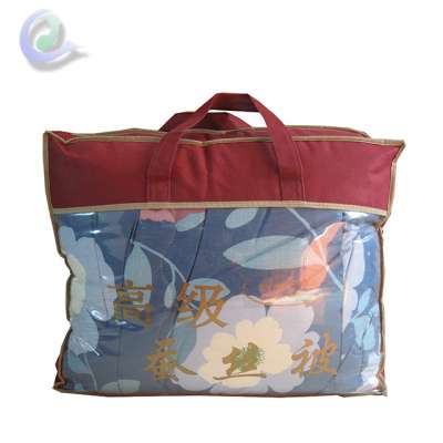 transparent PVC zipper bags with handles and non-woven for Quilt