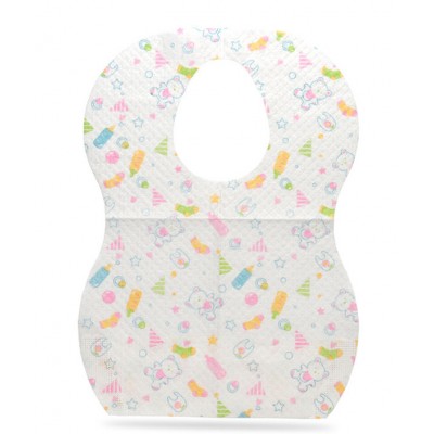 Manufacturer Wholesale Cheap Cute Custom Environmental Fabric Waterproof Baby Bibs Food Pocket Nonwoven Bib