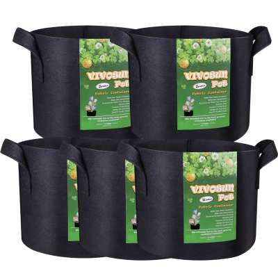 Free Sample 2 Gallon 8.5*8.5 inch Eco friendly breathable felt garden pot grow bag felt Growing Bags